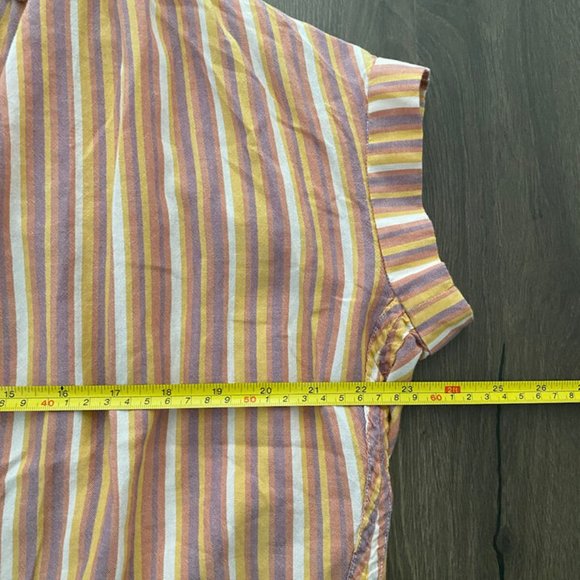 Madewell Shirt Short Cap Sleeve Button Up Stripes Top - Picture 7 of 7